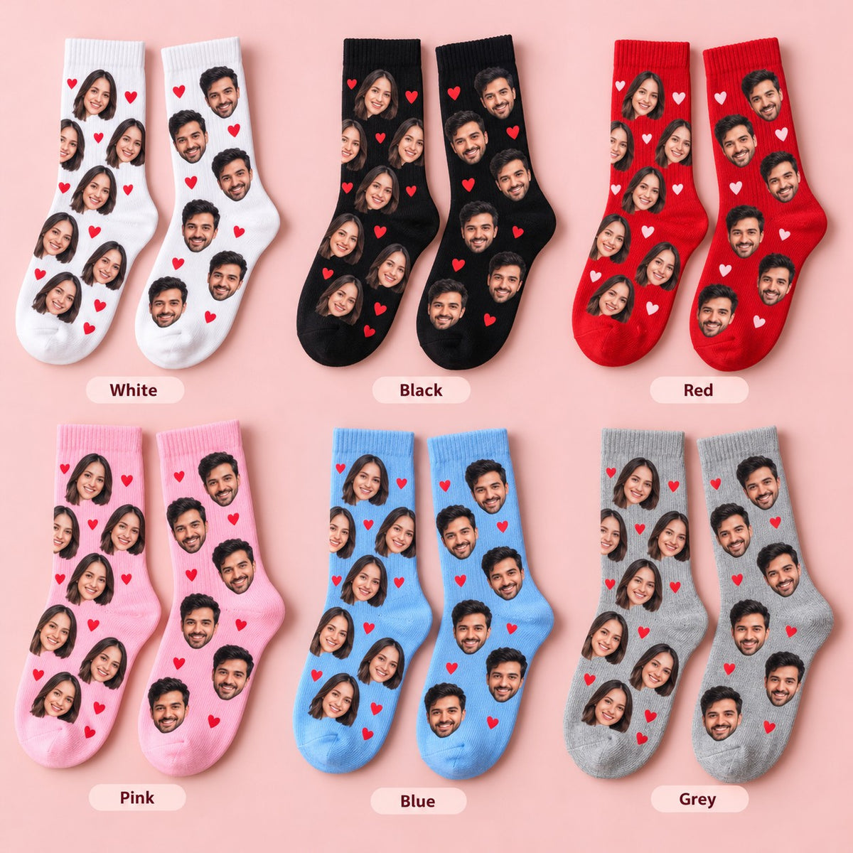 Personalised Couple Socks – Matching Boyfriend & Girlfriend Photo Socks