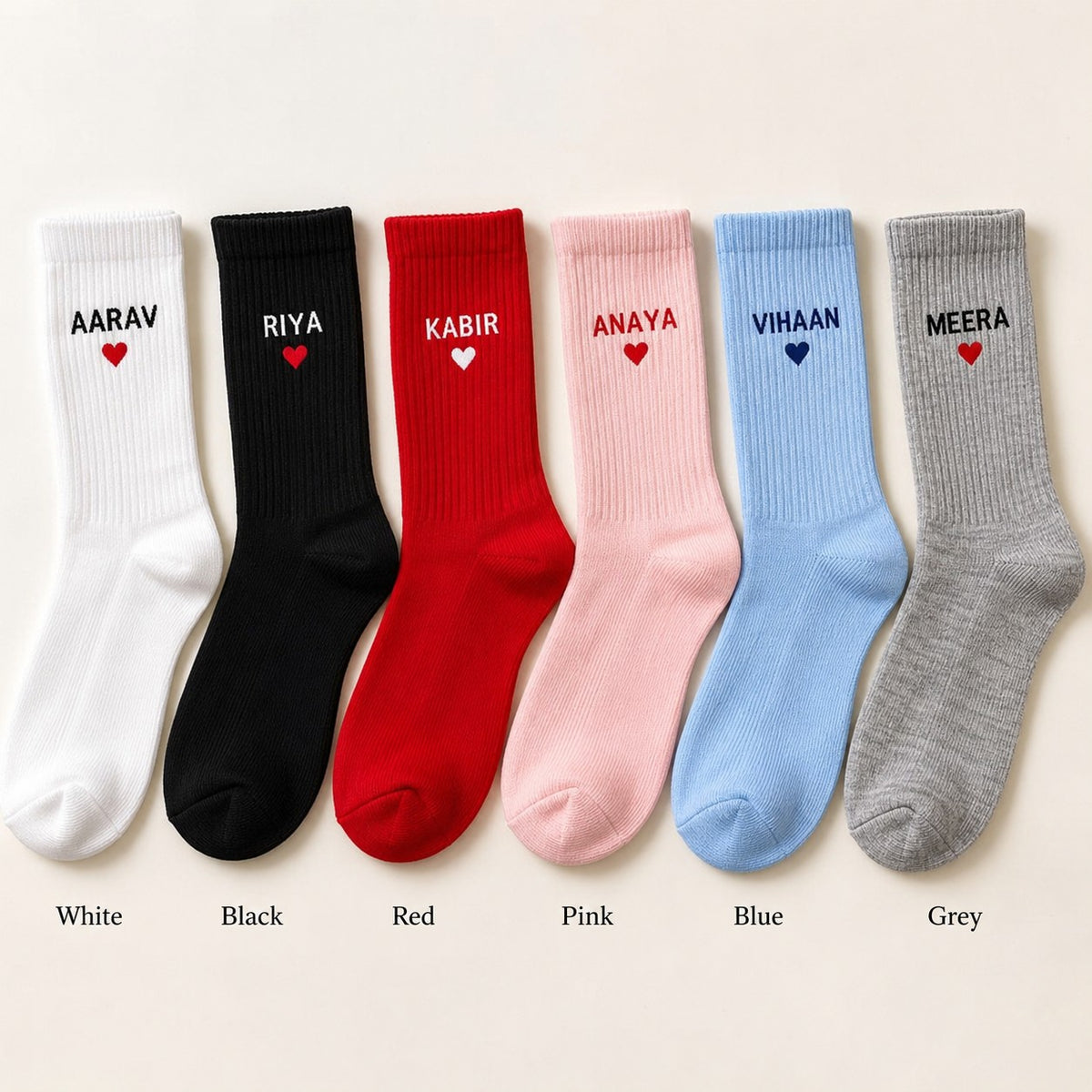 Custom Name Socks – Personalised Name, Initial & Date Printed Socks