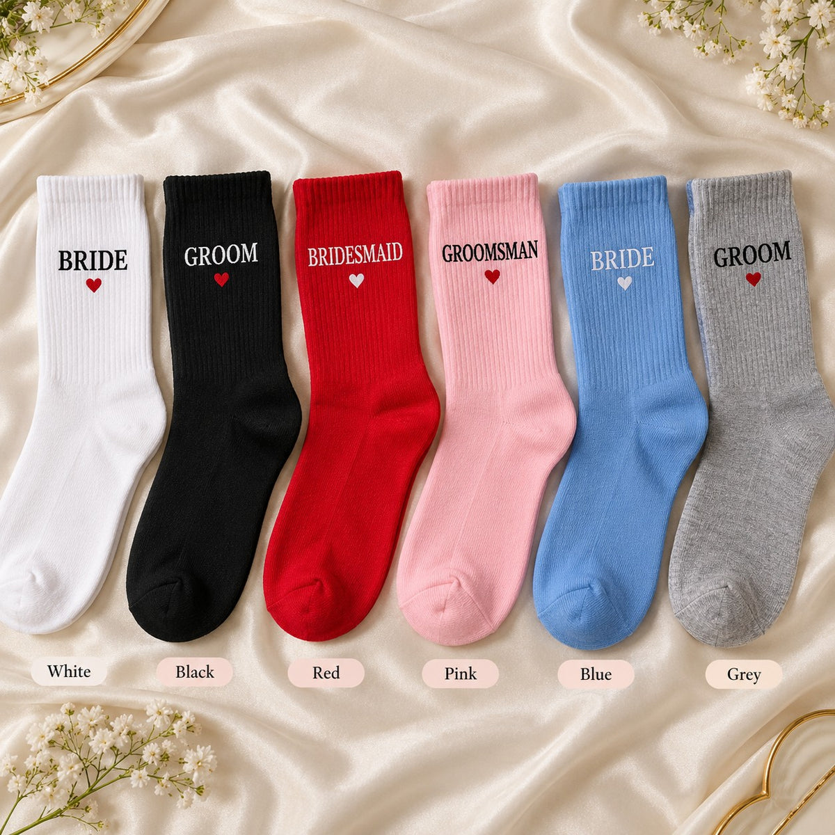Personalised Wedding Socks – Bride, Groom & Wedding Party Gifts