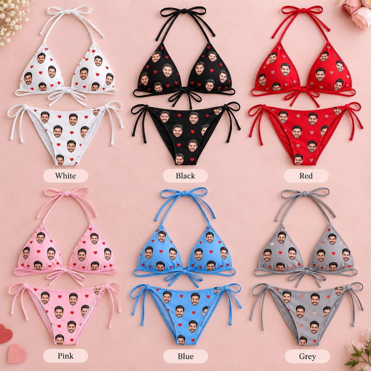 Custom Face Triangle Bikini