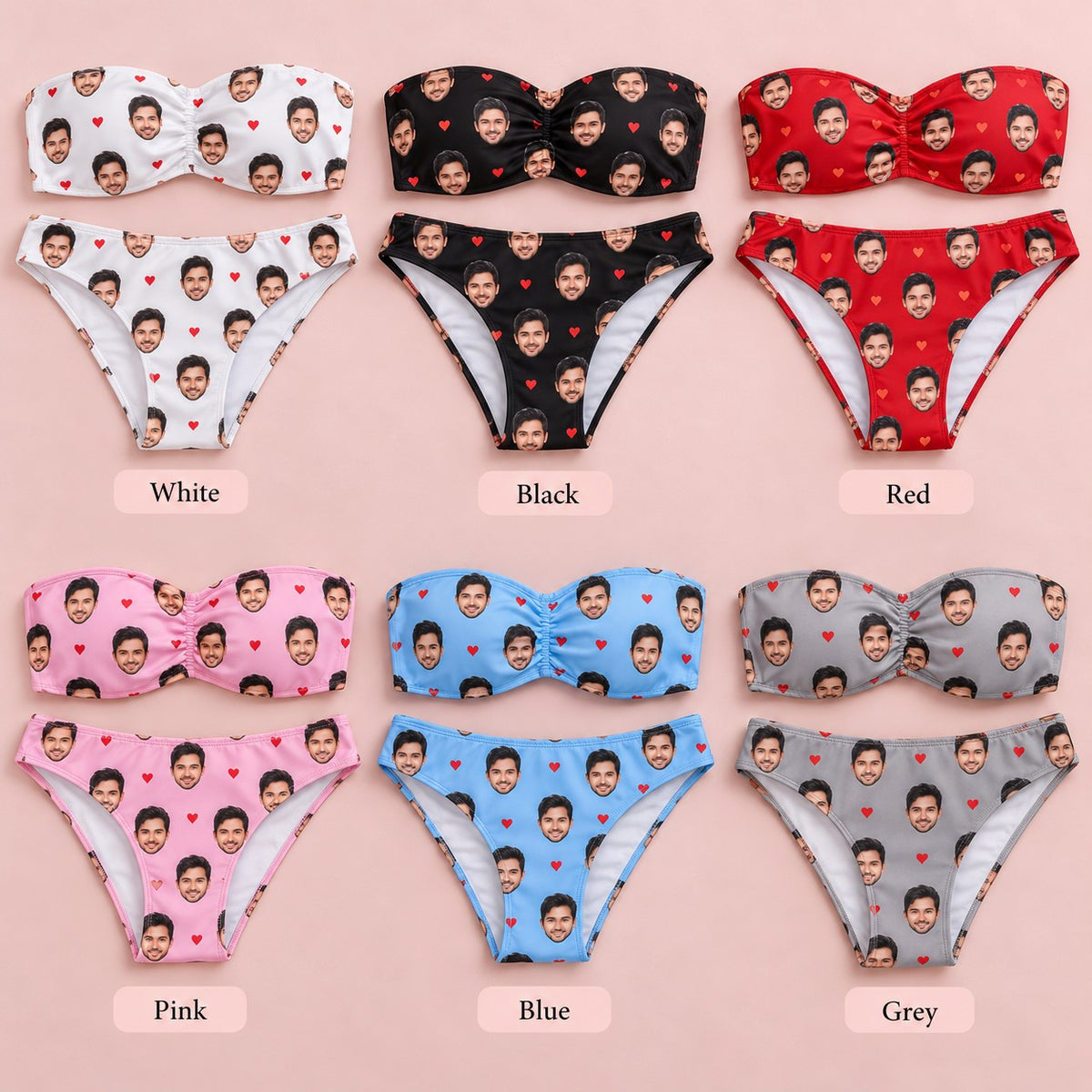 Custom Face Bandeau Bikini