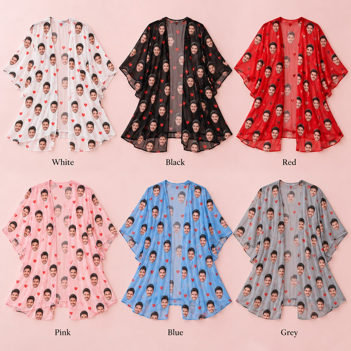Custom Face Beach Cover-Up / Kimono