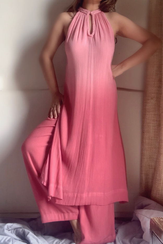 The Mira Set : Tie Dye Long Kurta and pant Organic Cotton Coord Set