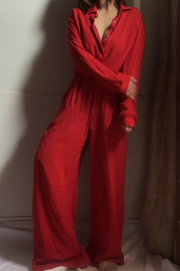 Organic Cotton Red Sand Set - Lounge Wear Airport Coord Set