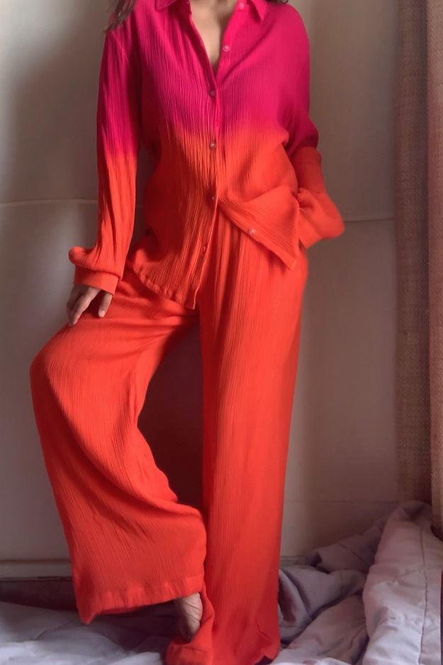 Organic Cotton Orange Sand Set - Lounge Wear Airport Coord Set