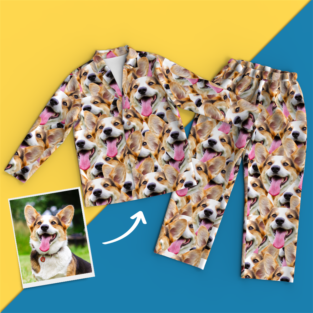 Custom Pajamas Shirt And Pants Mash Dog's Face
