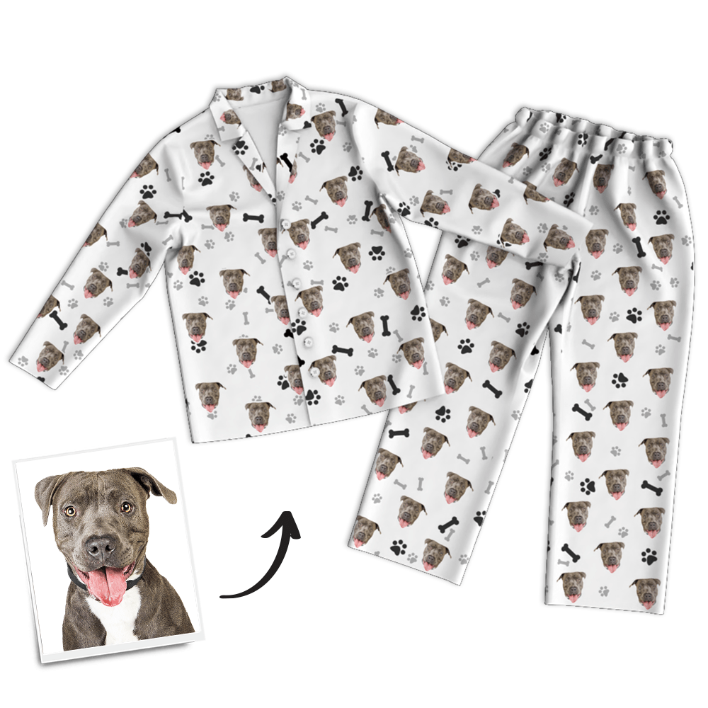 Custom Face Pajamas with Long Sleeve For Pet Lover Pet Memorial Gifts