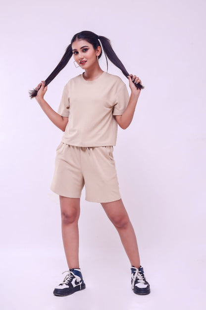 Beige Short Cord-Set