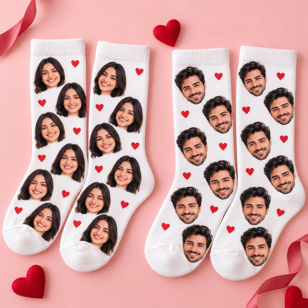 Personalised Couple Socks – Matching Boyfriend & Girlfriend Photo Socks