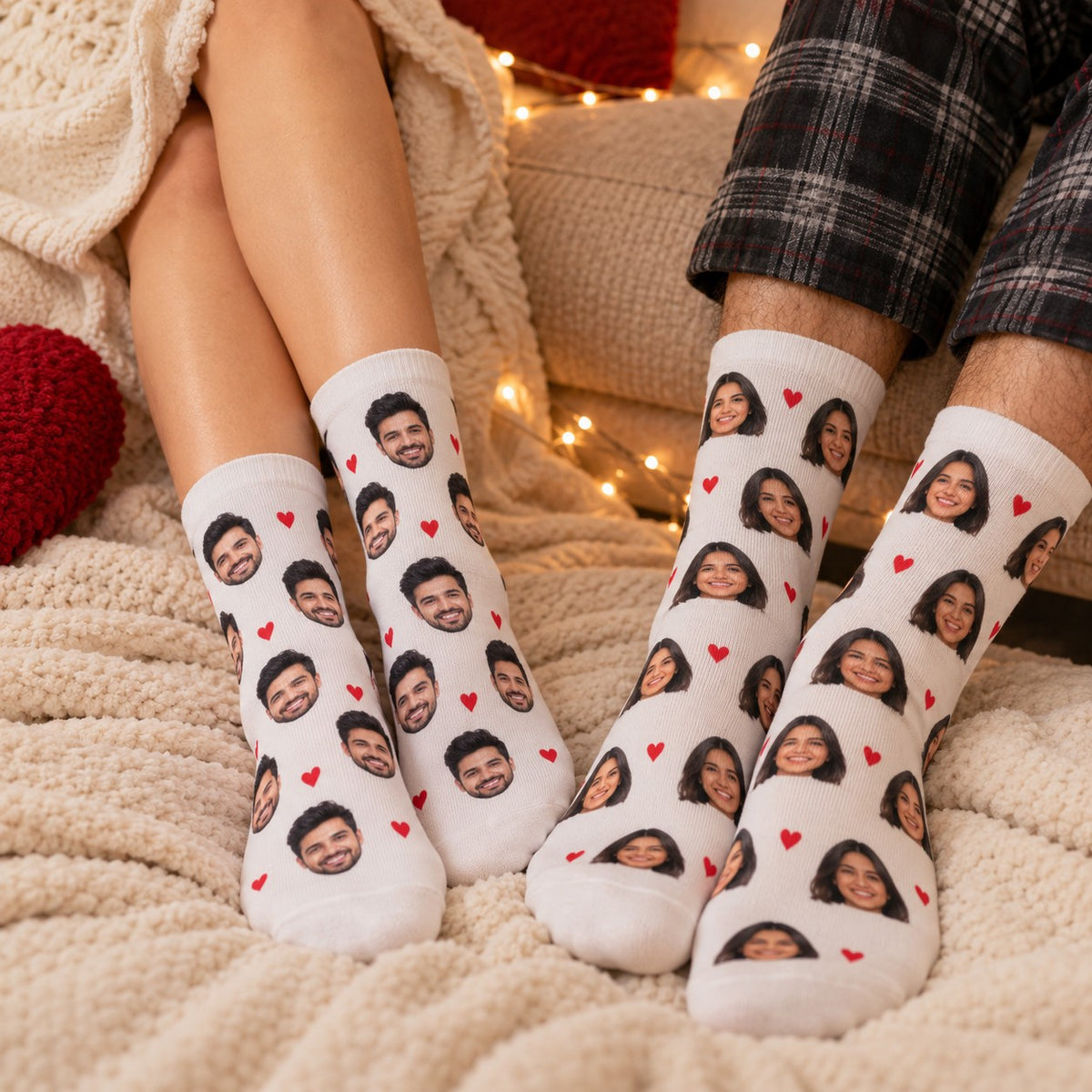 Personalised Couple Socks – Matching Boyfriend & Girlfriend Photo Socks