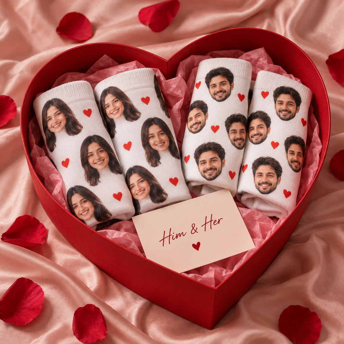 Personalised Couple Socks – Matching Boyfriend & Girlfriend Photo Socks
