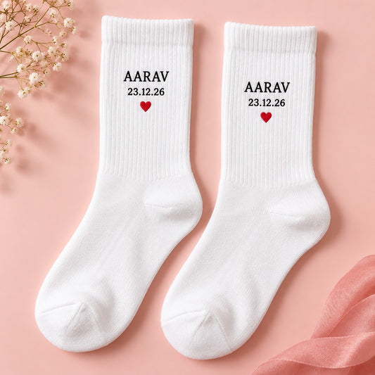 Custom Name Socks – Personalised Name, Initial & Date Printed Socks
