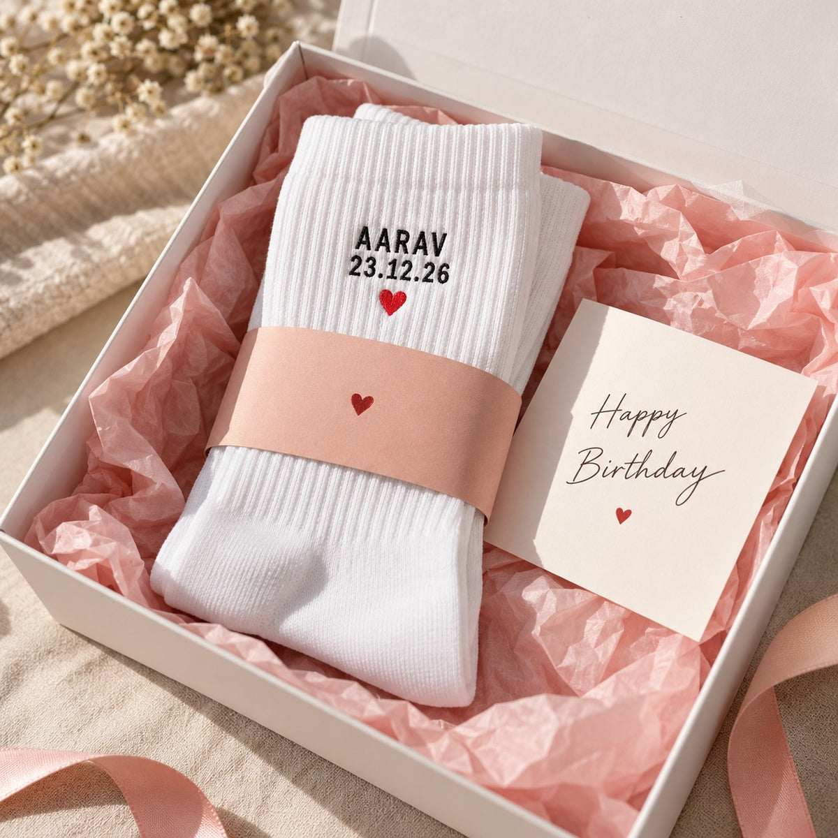 Custom Name Socks – Personalised Name, Initial & Date Printed Socks