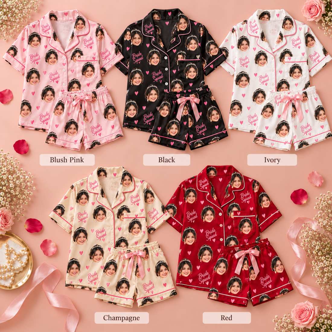 Bride's Face Squad Pajama Set – colour options