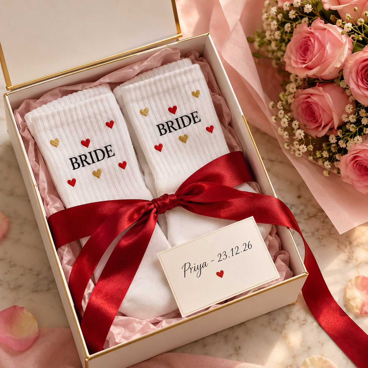 Personalised Wedding Socks – Bride, Groom & Wedding Party Gifts