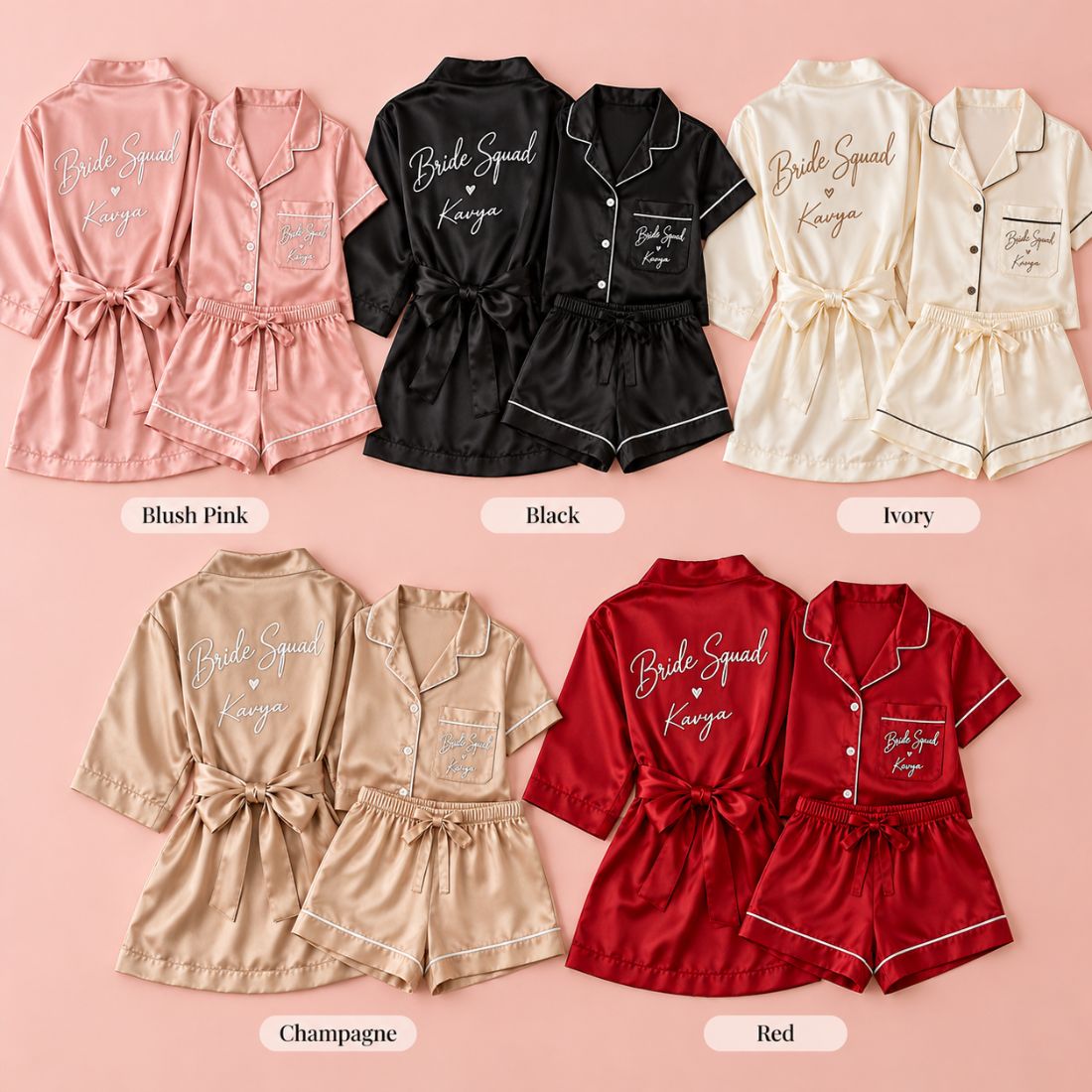 Bride Squad Robe & Pajama Bundle – colour options