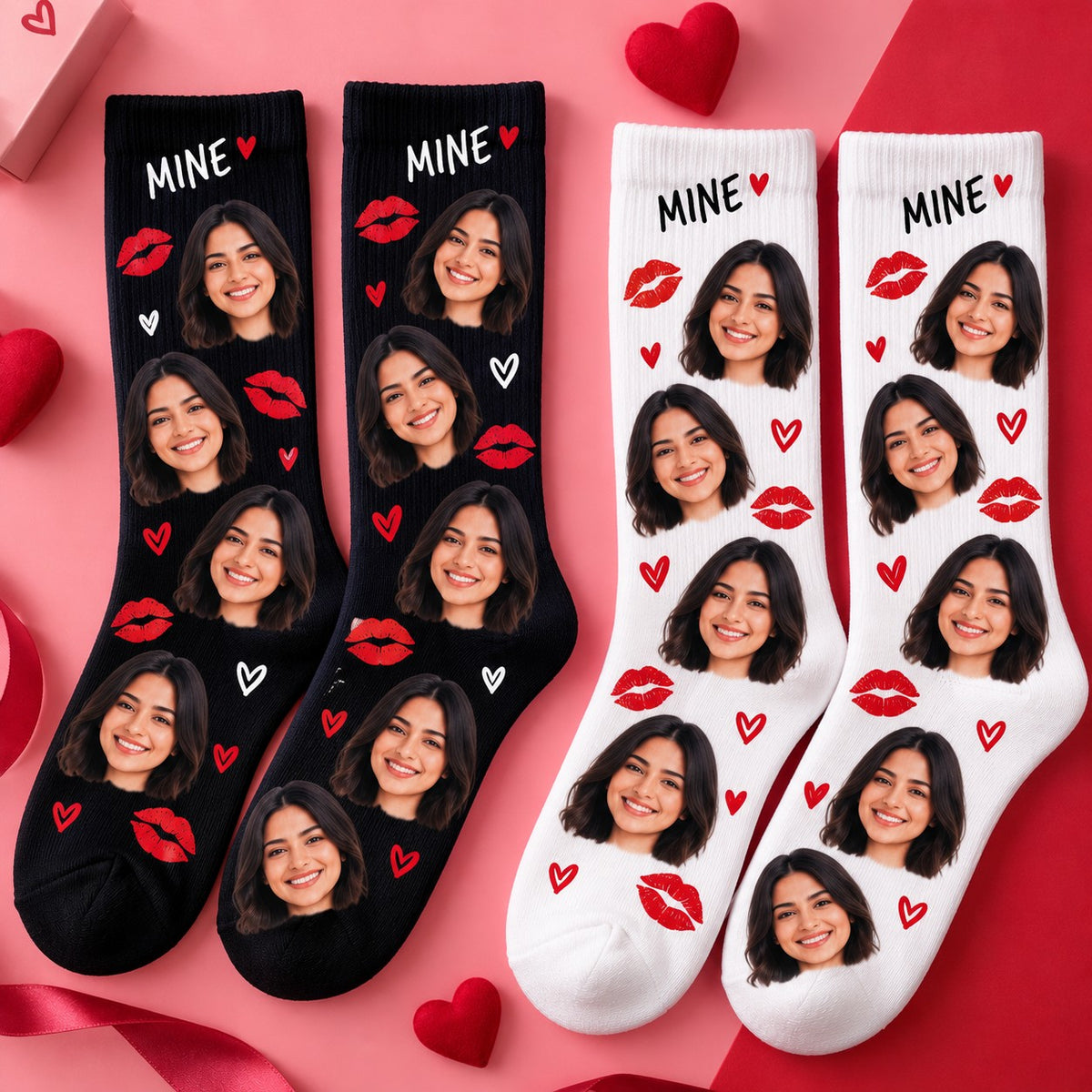 Funny Couple Socks – Custom Face, Romantic & Cheeky Printed Socks