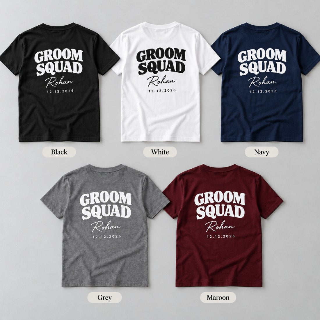Groom Squad Personalised T-Shirt – colour options