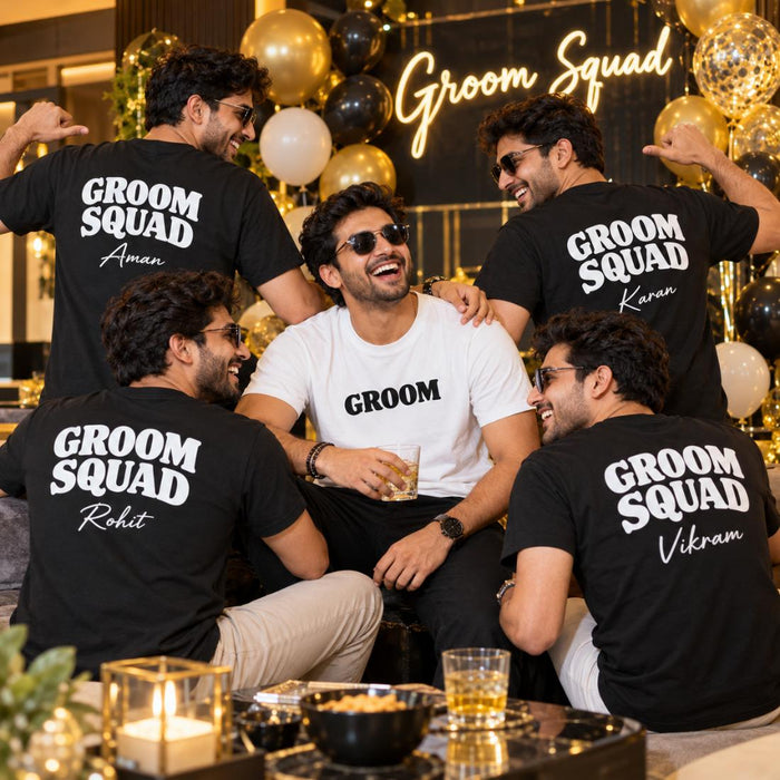 Groom Squad Personalised T-Shirt – group photo