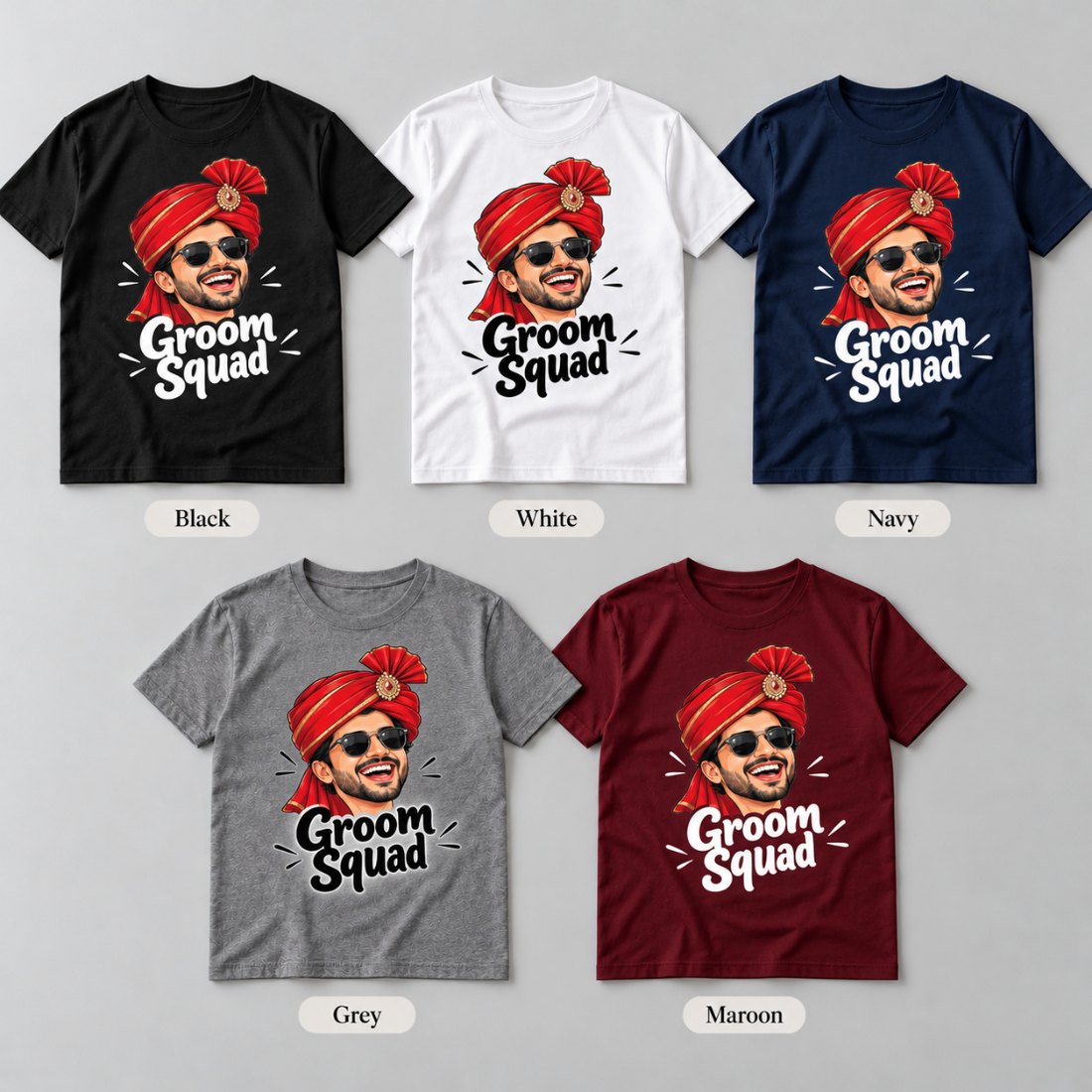 Groom's Face Squad T-Shirt – colour options