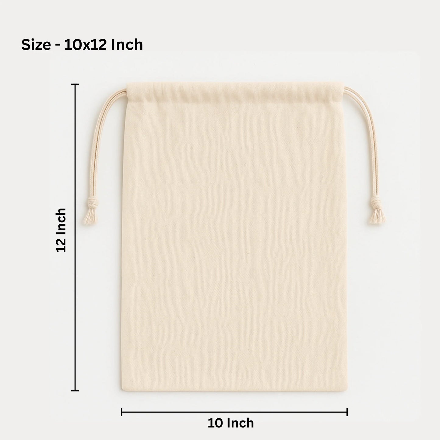 10*12 inch cotton drawstring pouch bag
