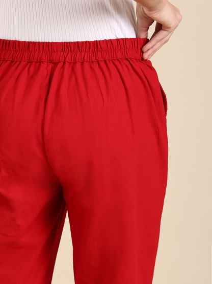 Red Classic Pants
