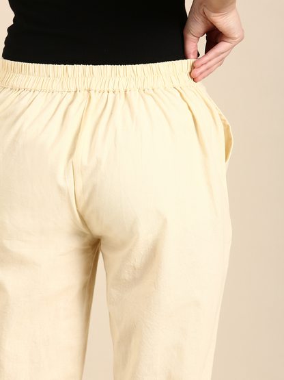Cream Classic Pants