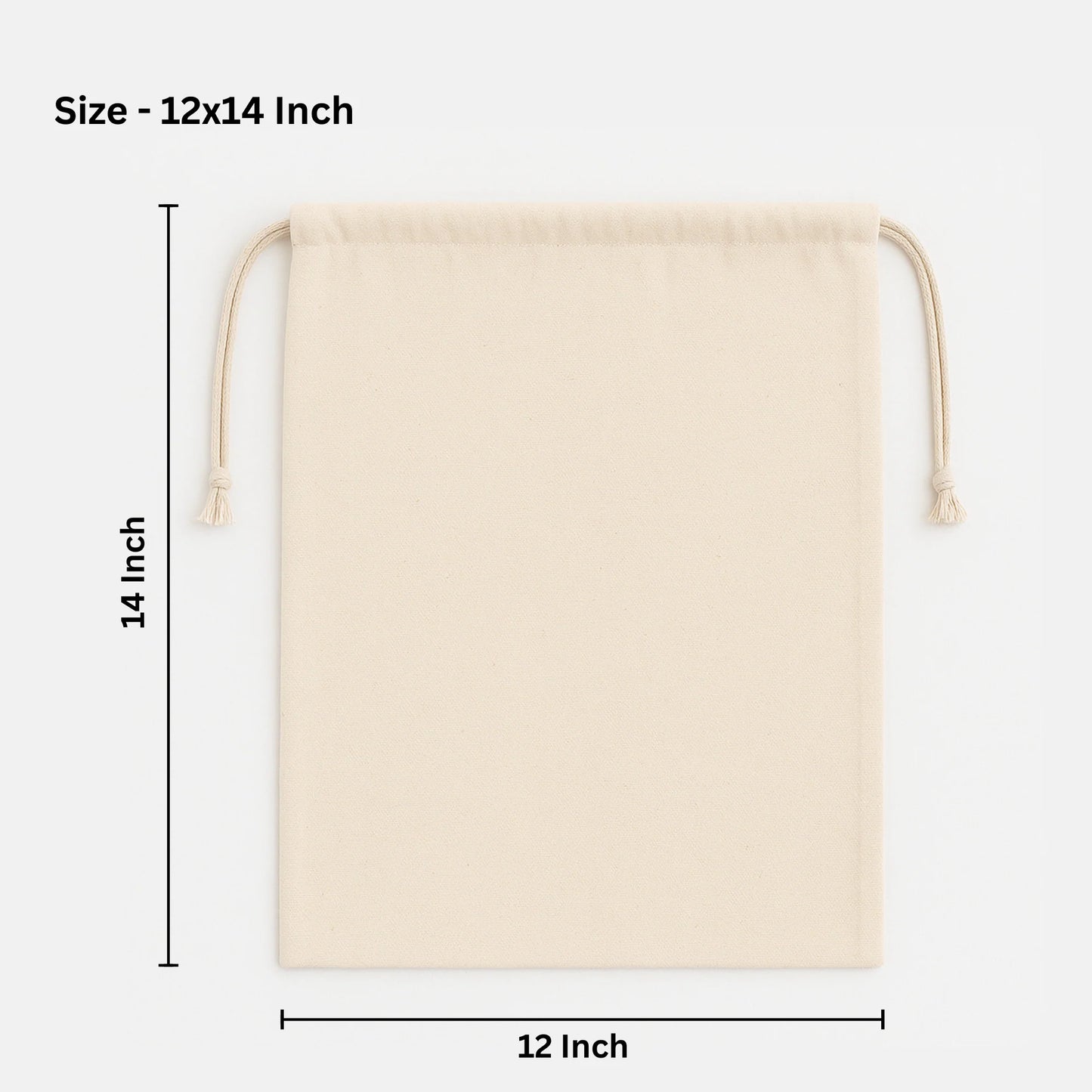 12*14 inch cotton drawstring pouch bag