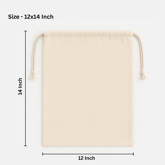 12*14 inch cotton drawstring pouch bag