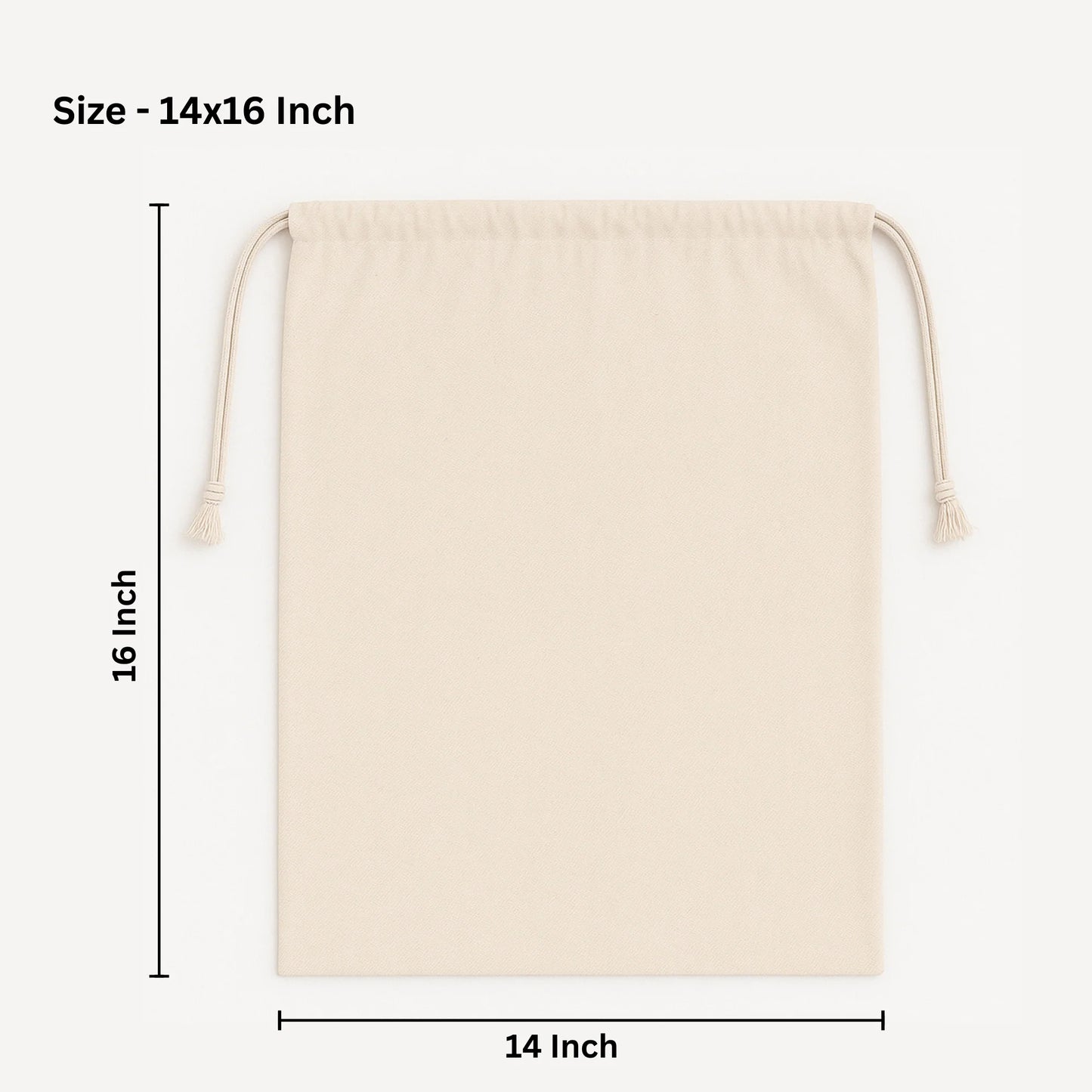14*16 inch cotton drawstring pouch bag