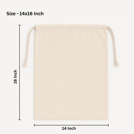 14*16 inch cotton drawstring pouch bag