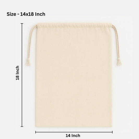 14*18 inch cotton drawstring pouch bag