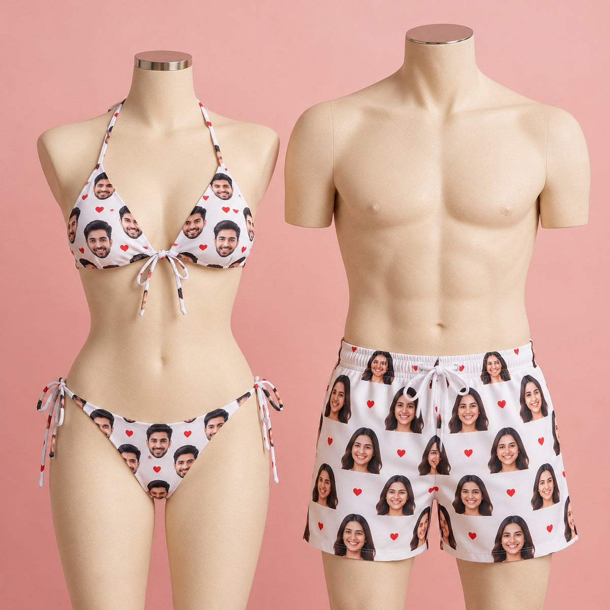 Matching Couple Bikini and Swim Trunks