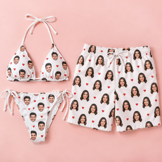 Matching Couple Bikini and Swim Trunks