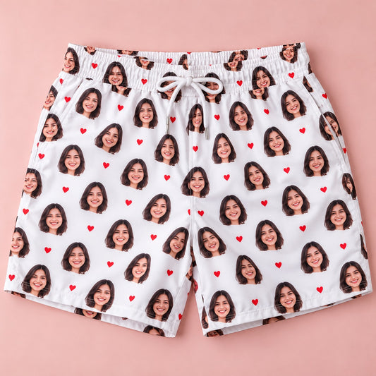 Her Face on His Swim Trunks