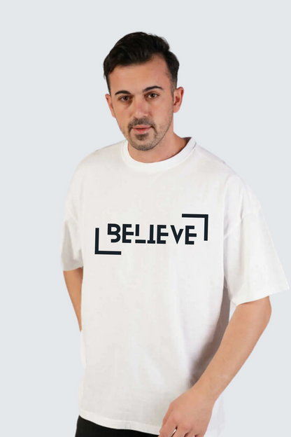 Believe oversized pure cotton t-shirt