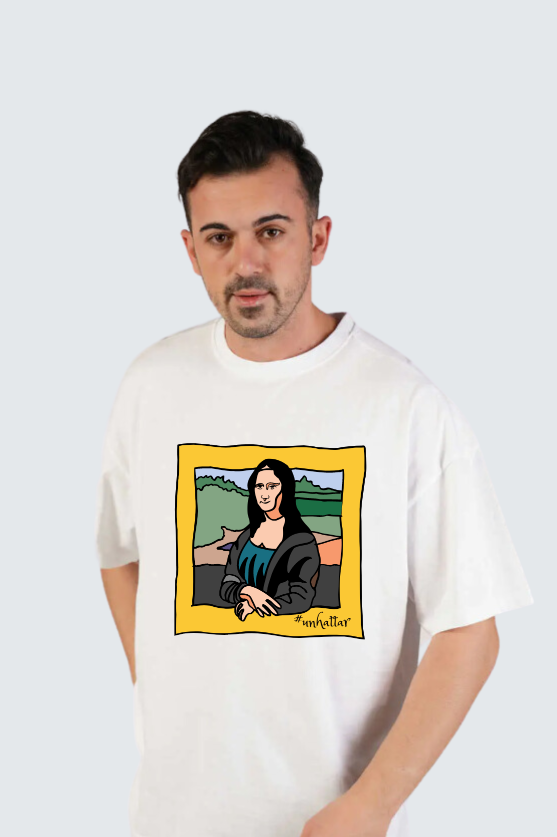 Monalisa Sketch pure cotton oversized t-shirt
