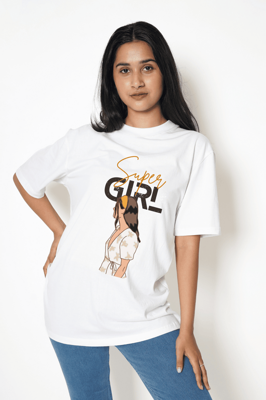 Super Girl women's pure cotton oversized t-shirt