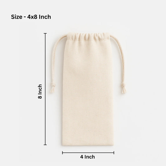 4*8 inch cotton drawstring pouch bag