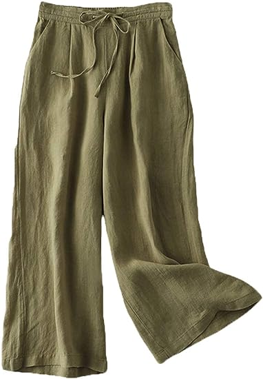 Airy Linen wide leg Draw-String Pants