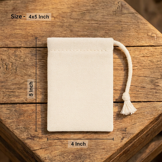 4*5 inch cotton drawstring pouch bag