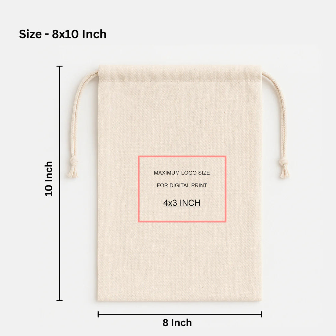 8*10 inch cotton drawstring pouch bag