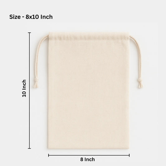8*10 inch cotton drawstring pouch bag