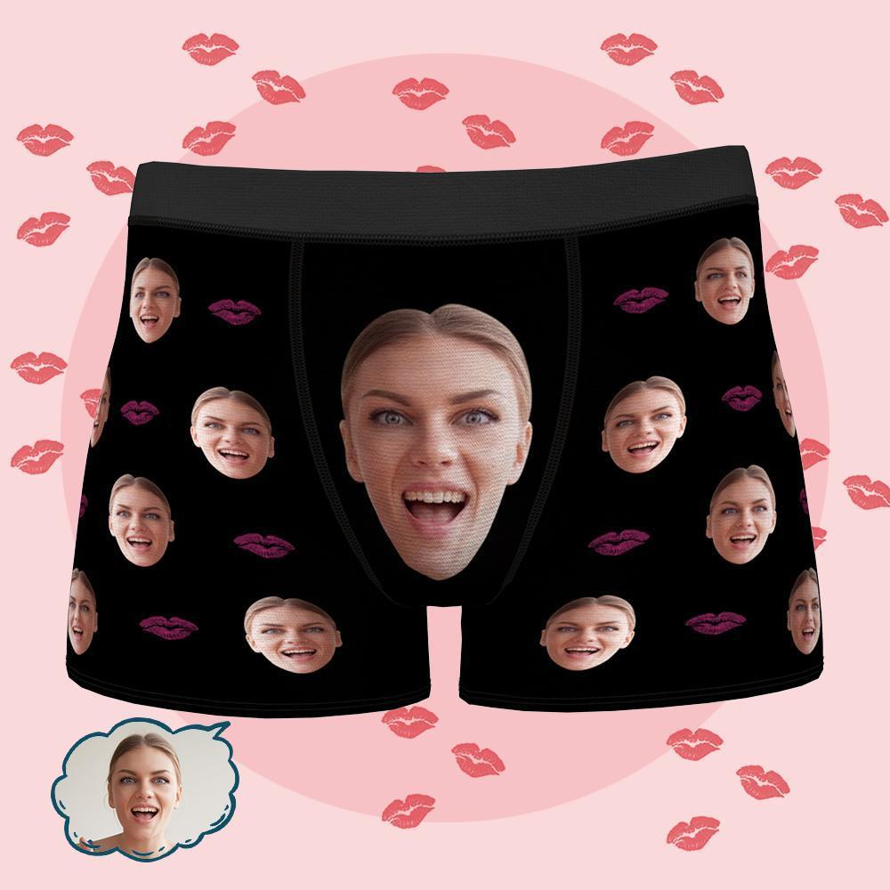 Personalised Funny Face Custom Boxers Gift for him Underwears with Multi Face Photo D17
