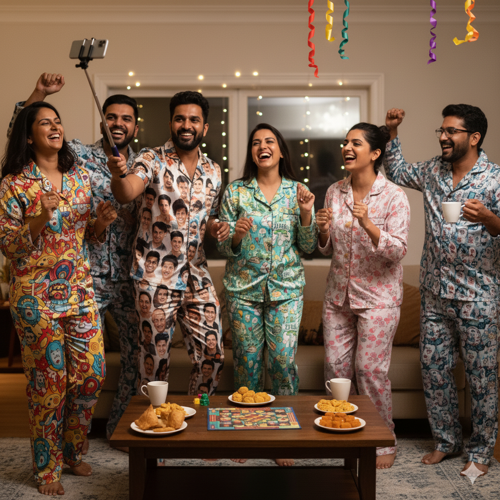 Unisex Personalized Pajama Set -Customize with your own design-logo-face