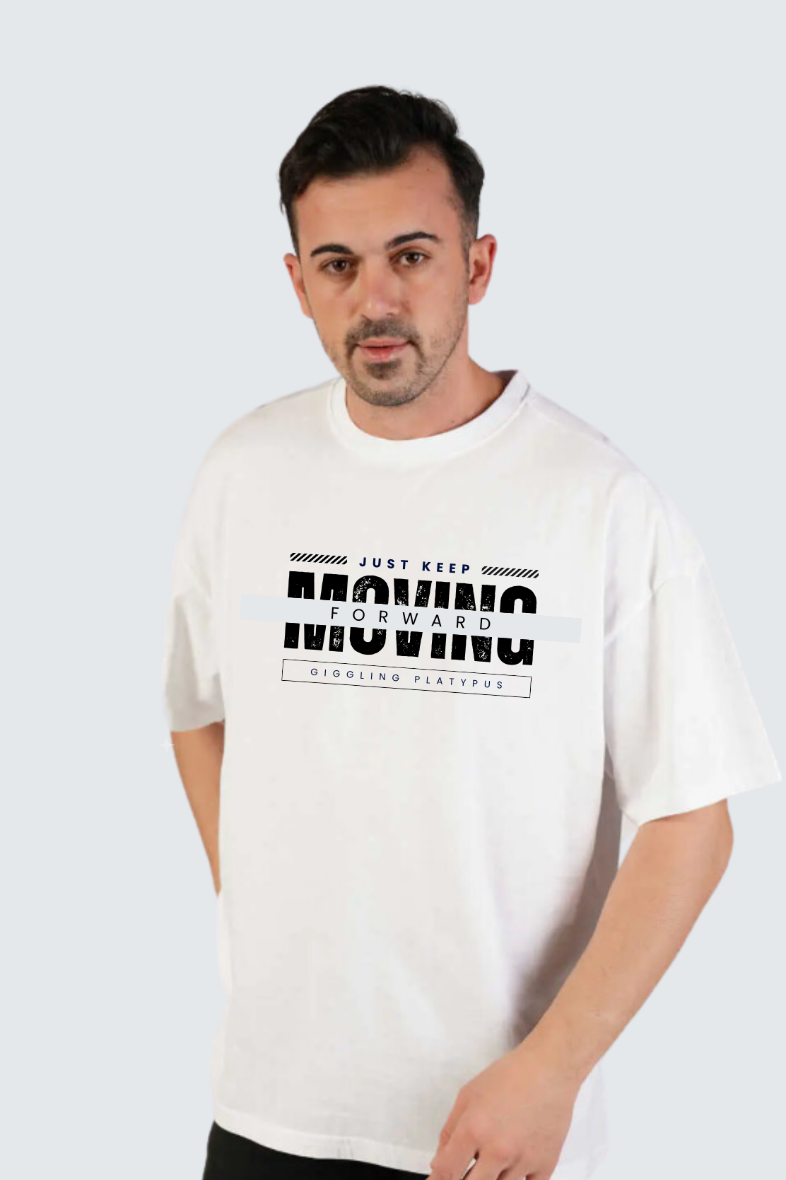 Keep Moving Forward motivation pure cotton oversized t-shirt