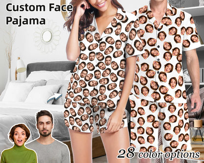Custom Photo face shorts set with button down shirt