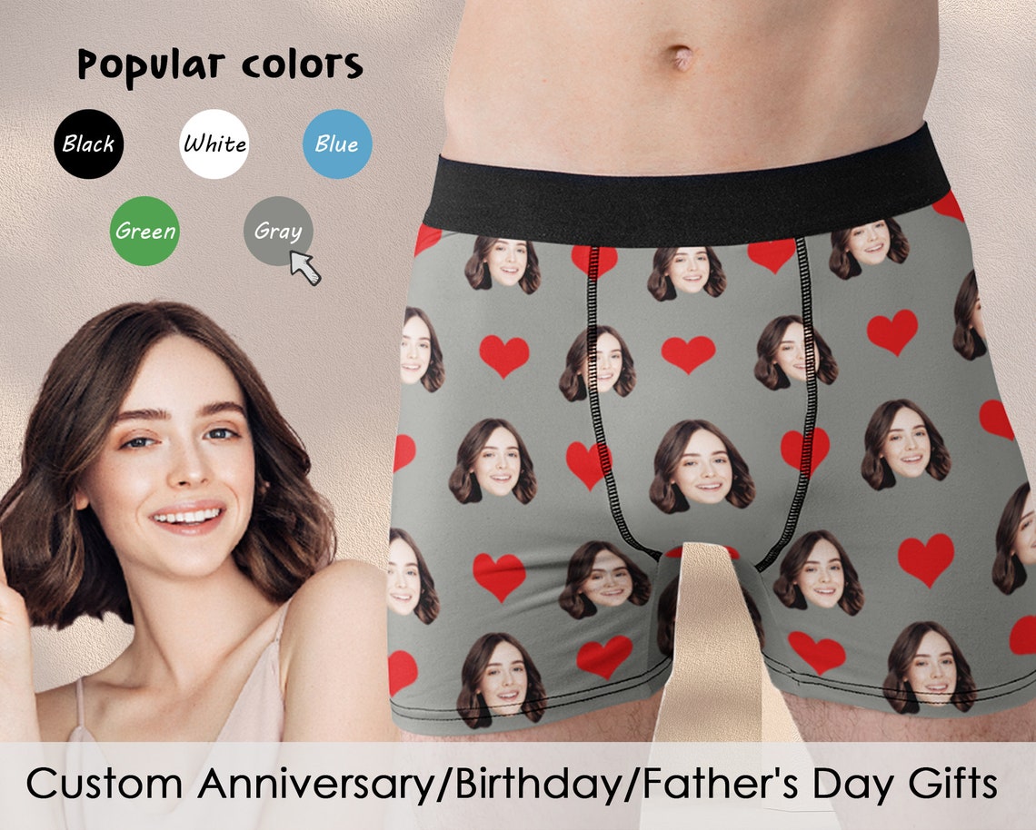  Custom Face Mens Boxer Briefs Personalized Birthday