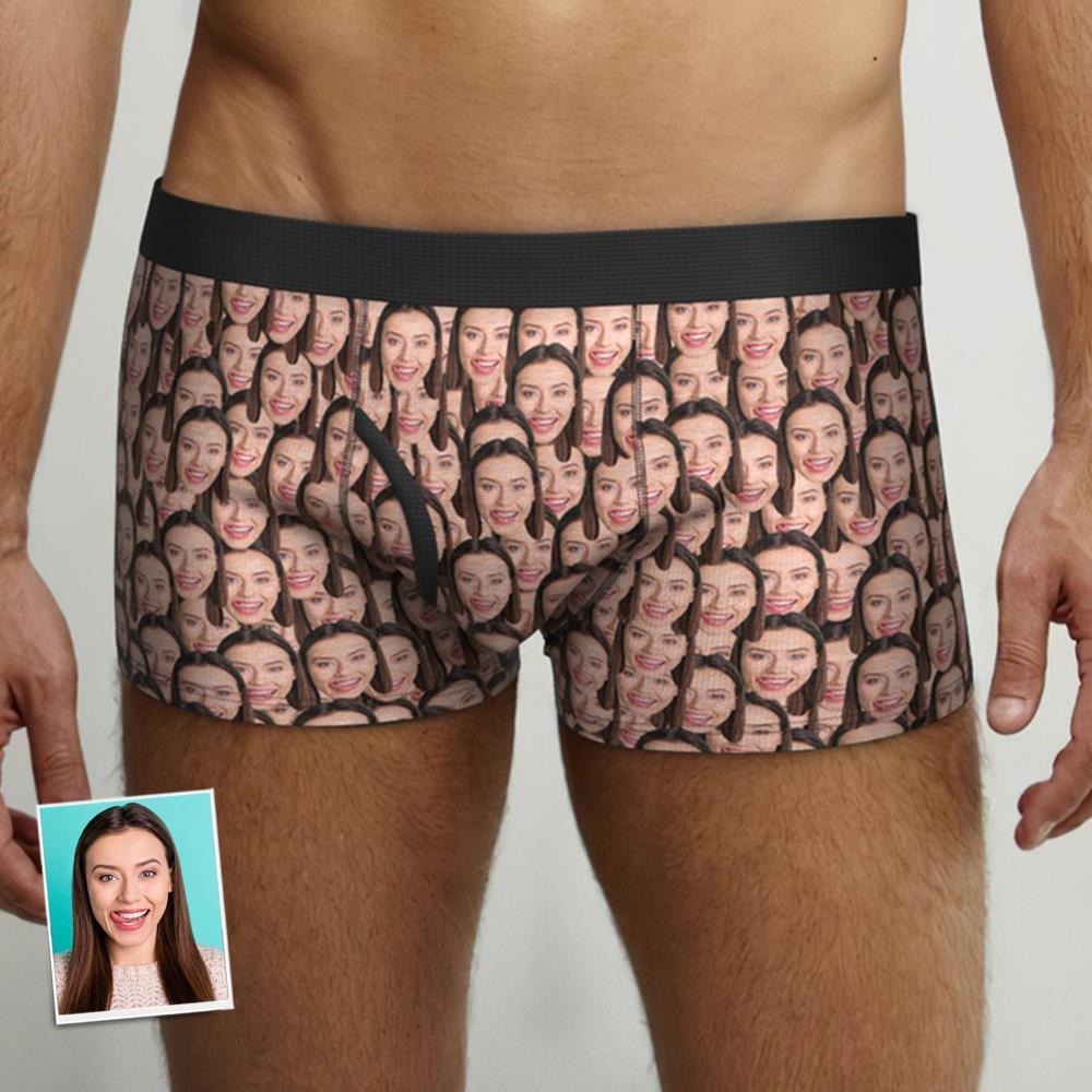 Men Customer Pocket Boxers Personalized Mutiface Underwear Gift for Husband