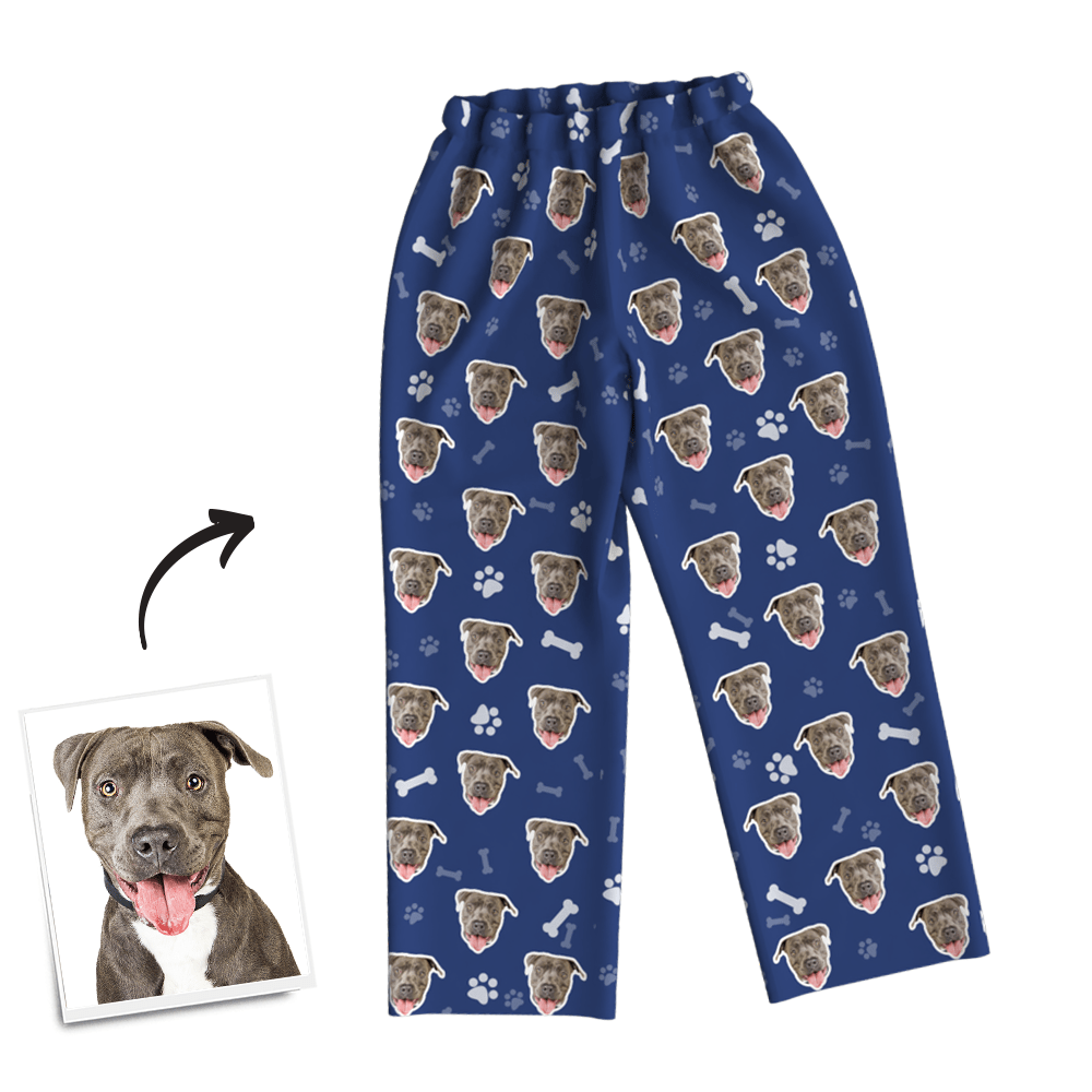 Custom Face Pajamas with Long Sleeve For Pet Lover Pet Memorial Gifts